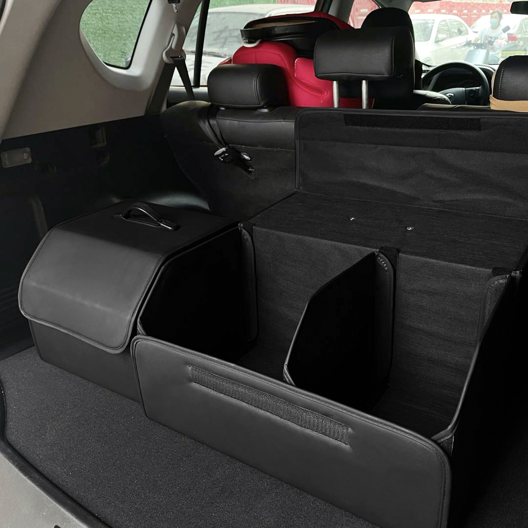 Car Cargo Net Trunk - Storage Box PU Leather Multipurpose Collapsible