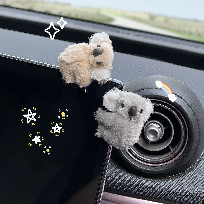 2PCS Cute Plush Koala Rearview - Car Accessories Papar avaliação e preço