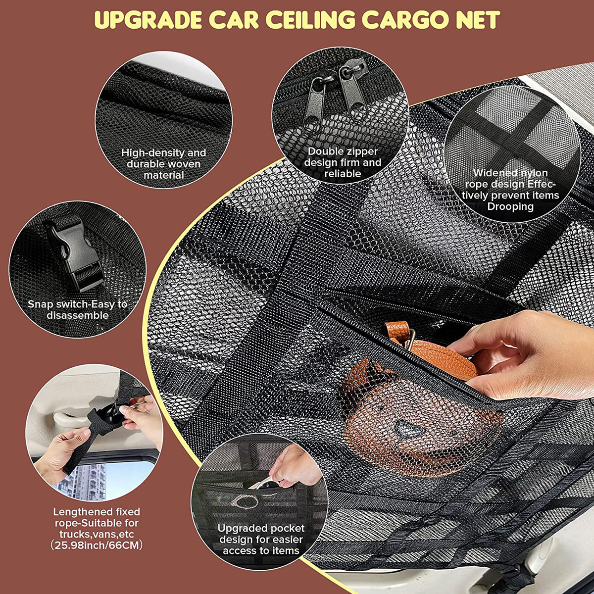 Car Ceiling Cargo Net Strong L - Car Cargo Net Trunk avaliação e preço