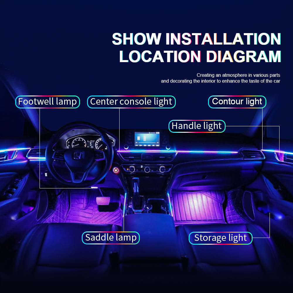 6/10/14/18 in 1 Led Acrylic Ca - Led Interior Ambient Light avaliação e preço